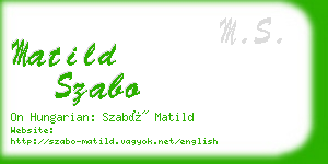 matild szabo business card